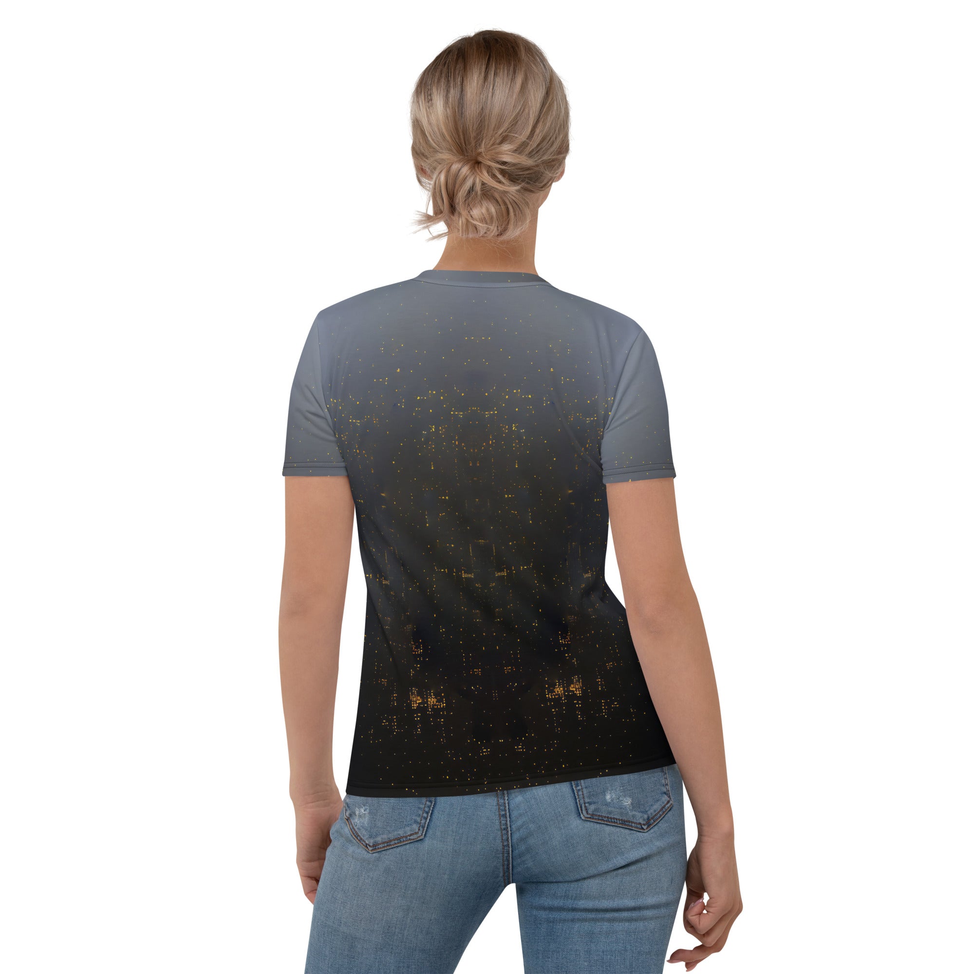 Folded Enchanted Forest Women's Crew Neck Tee showcasing the forest-inspired print