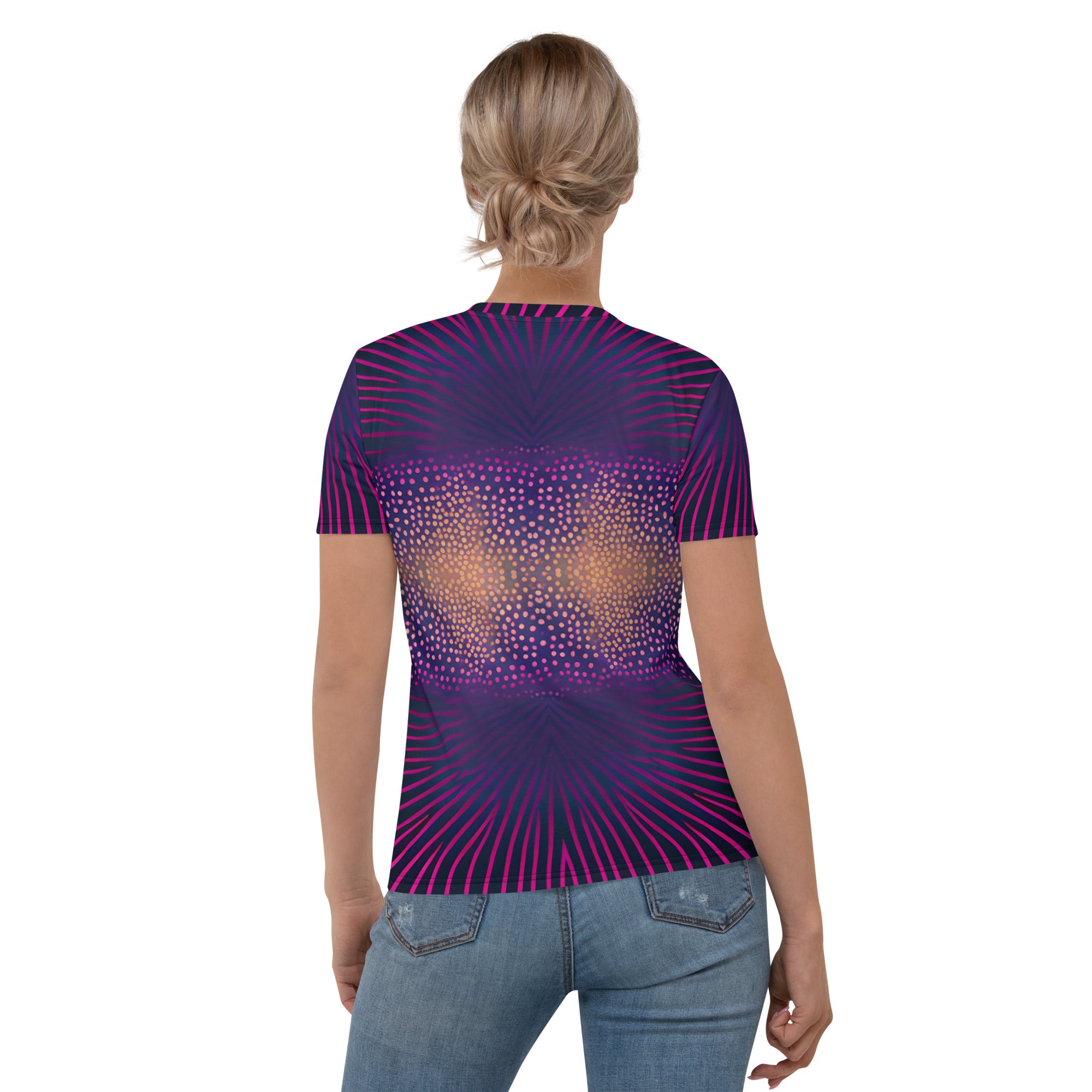 Stylish women's crew neck featuring celestial patterns.