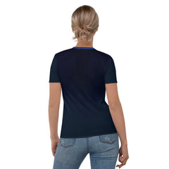 Stylish women's crew neck featuring Celestial Comet Tail pattern.
