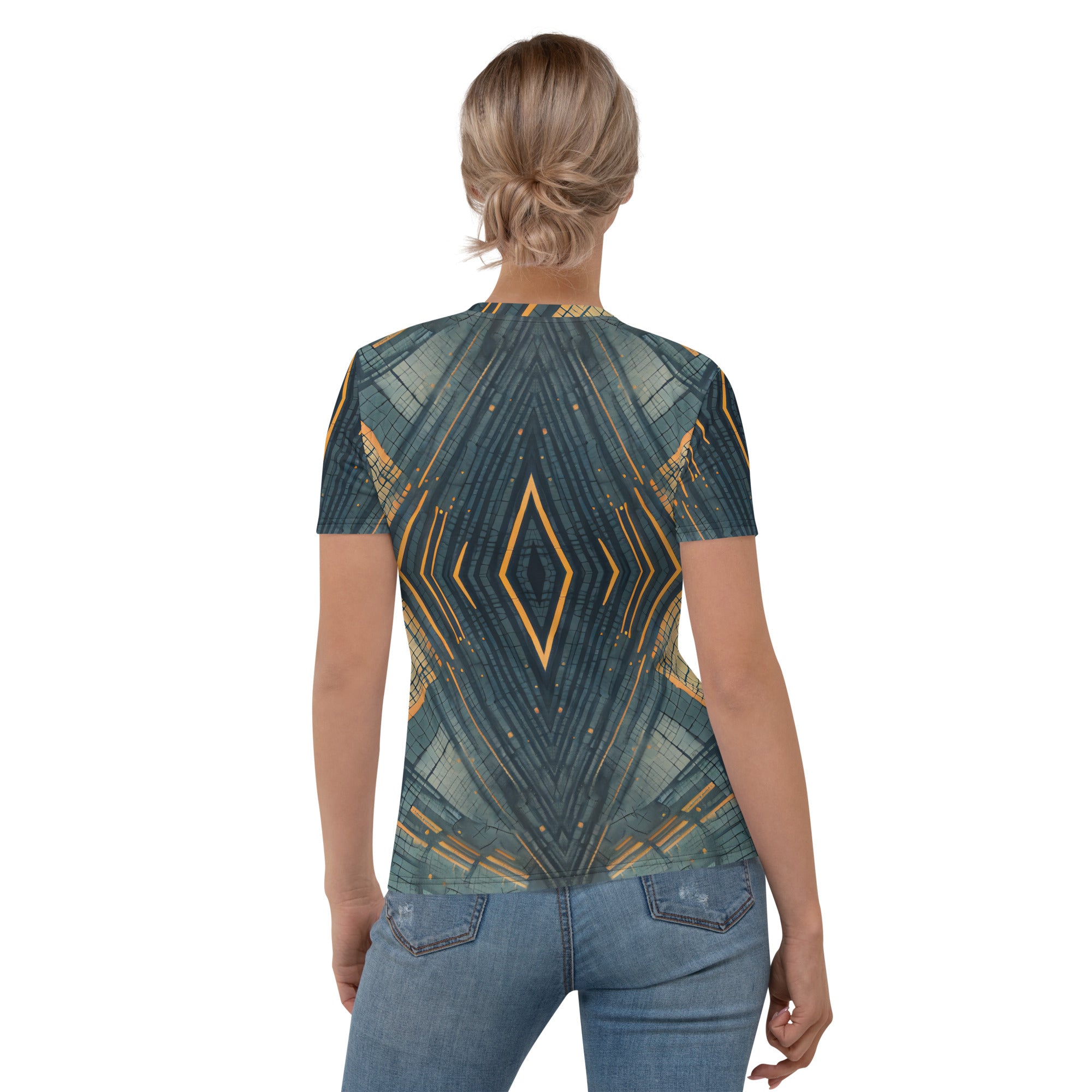 Close-up of Chic Geometry pattern on Women's Tee