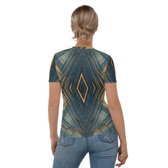 Close-up of Chic Geometry pattern on Women's Tee