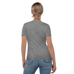 Poised Eagle Pose design on women’s crew neck shirt.