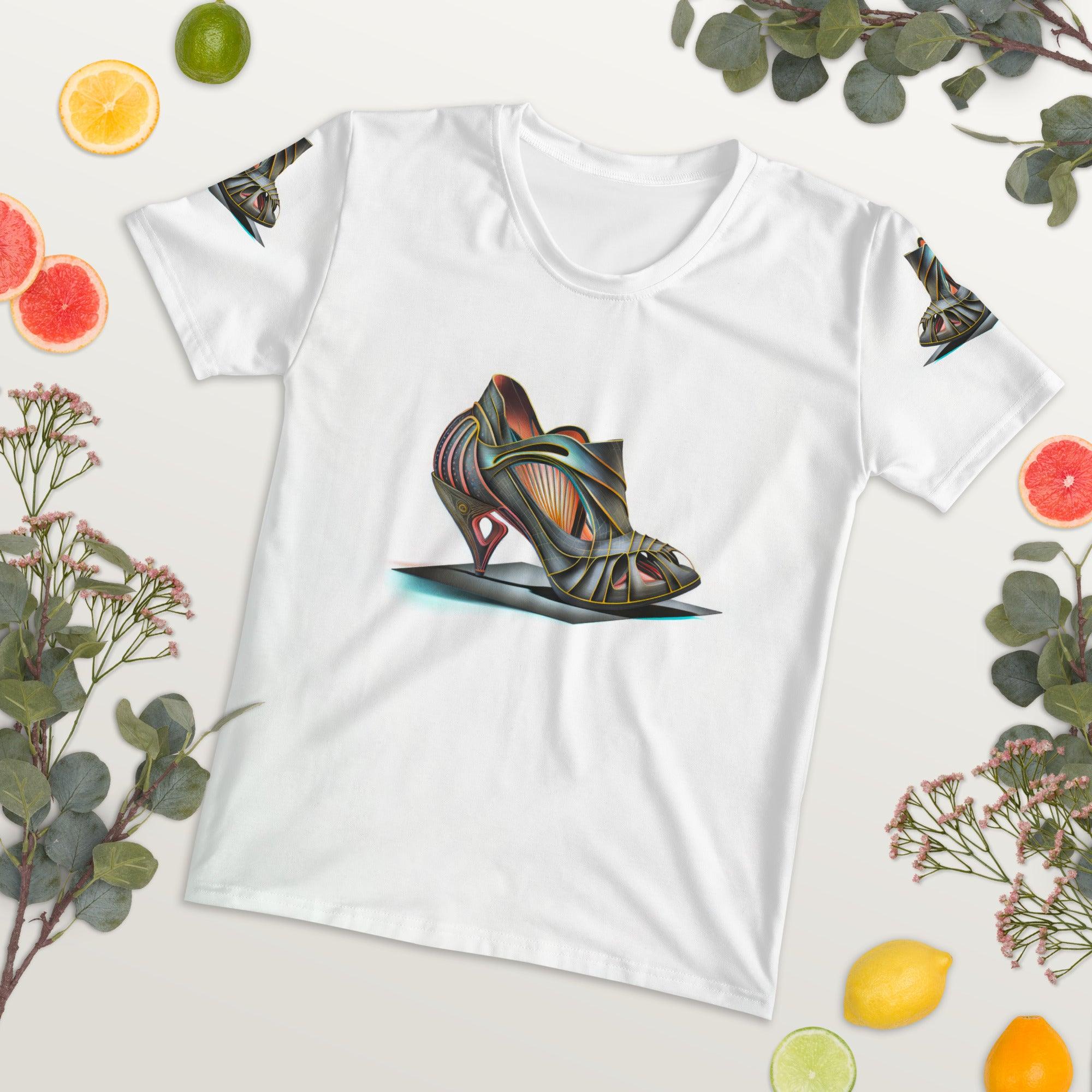 Nebula Stride Futuristic Shoes Women's All-Over Print Tee - Beyond T-shirts