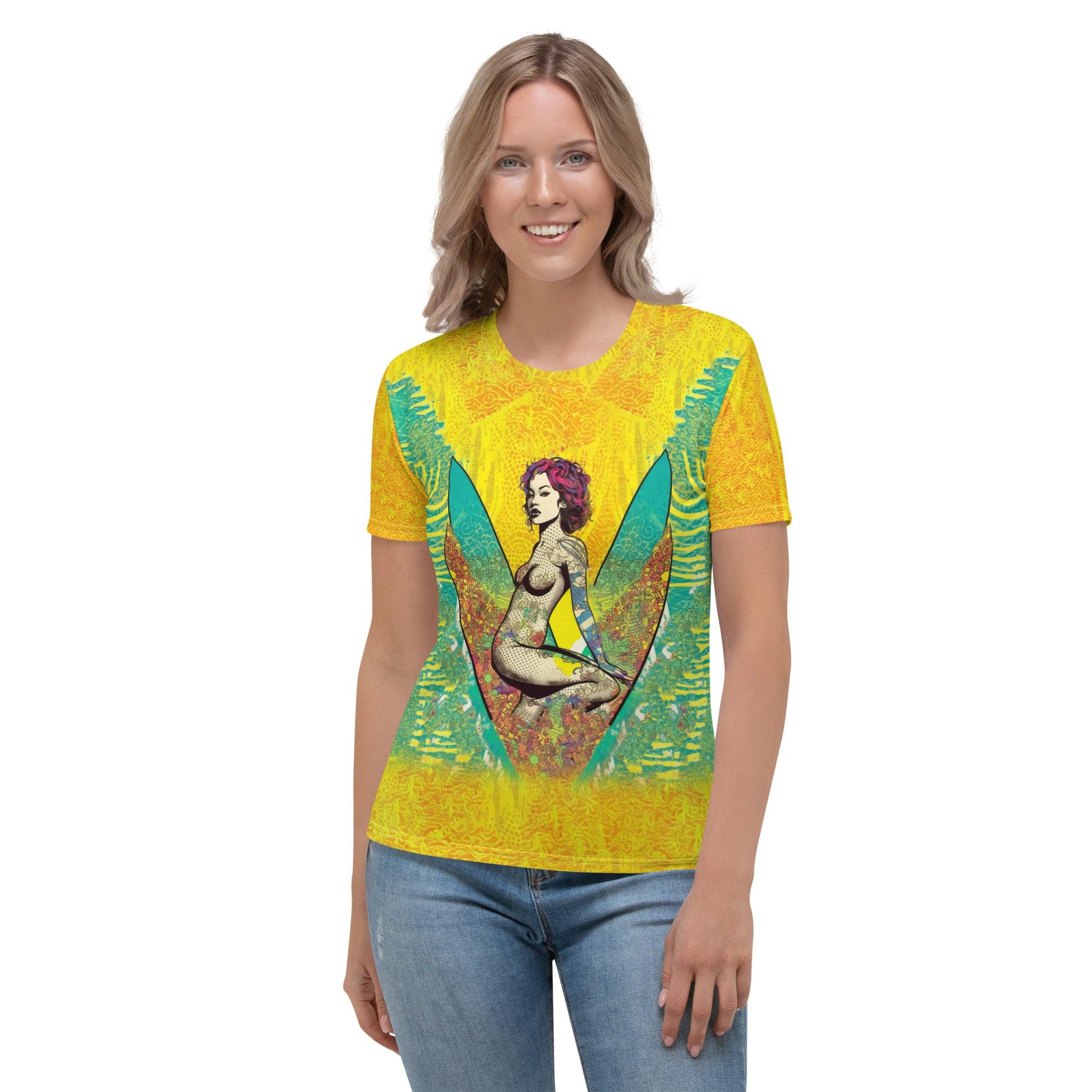 Chic Surfing 5-25 Women's T-Shirt for a stylish day at the beach