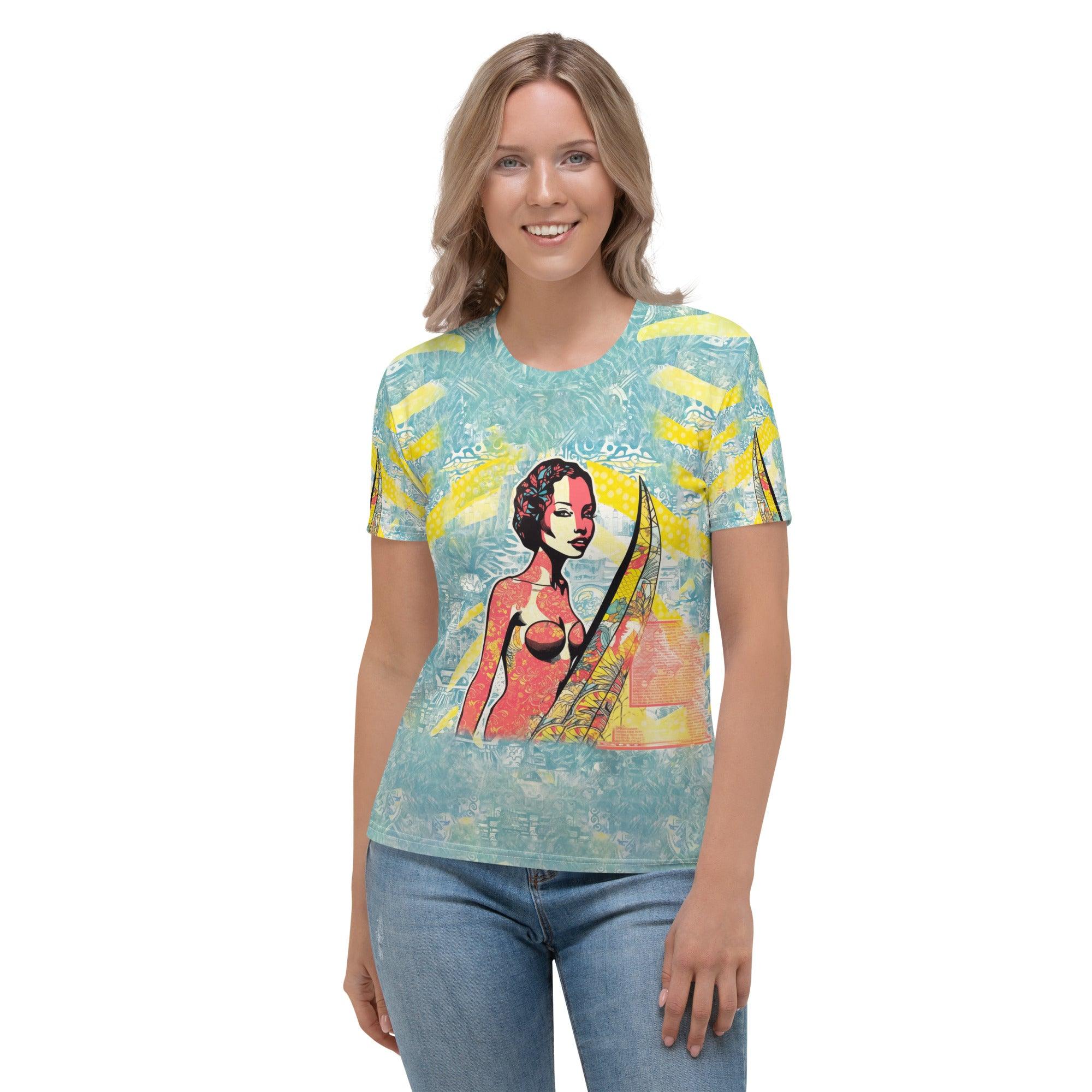 Stylish Surfing 5-26 Women's T-Shirt, ideal for a day by the sea