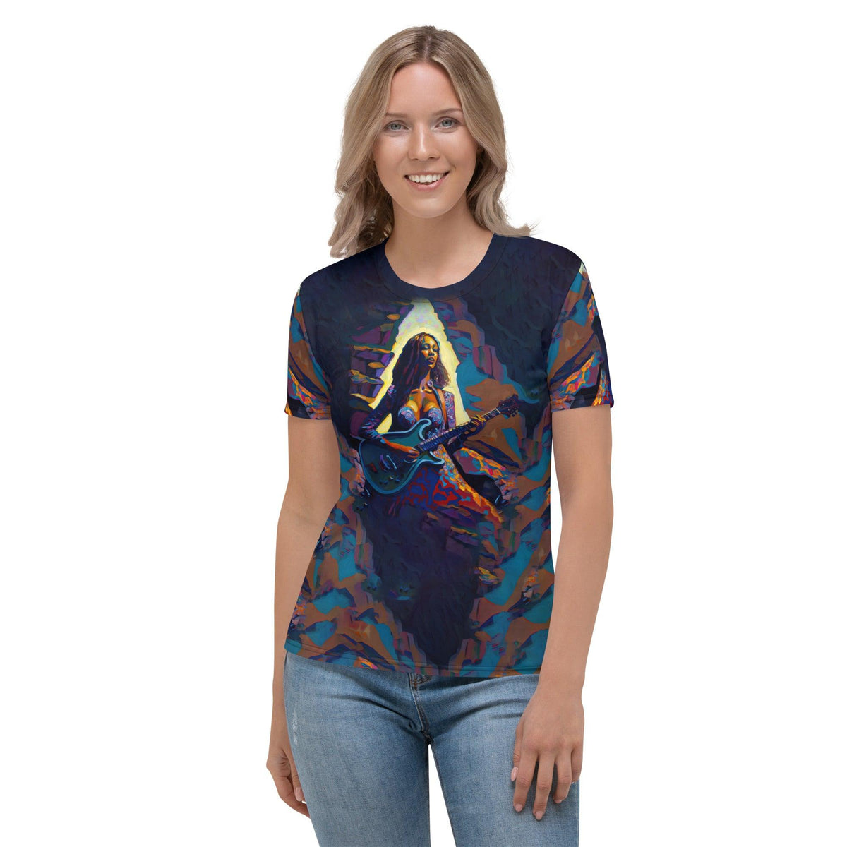 Vibrant SurArt 127 Women's T-shirt with unique artistic print for standout style.