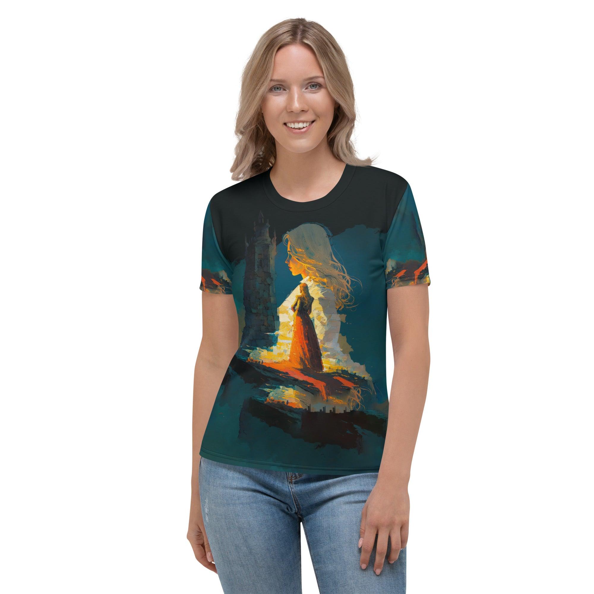 Exclusive SurArt 67 Women's T-shirt with elegant artistic design for style connoisseurs.