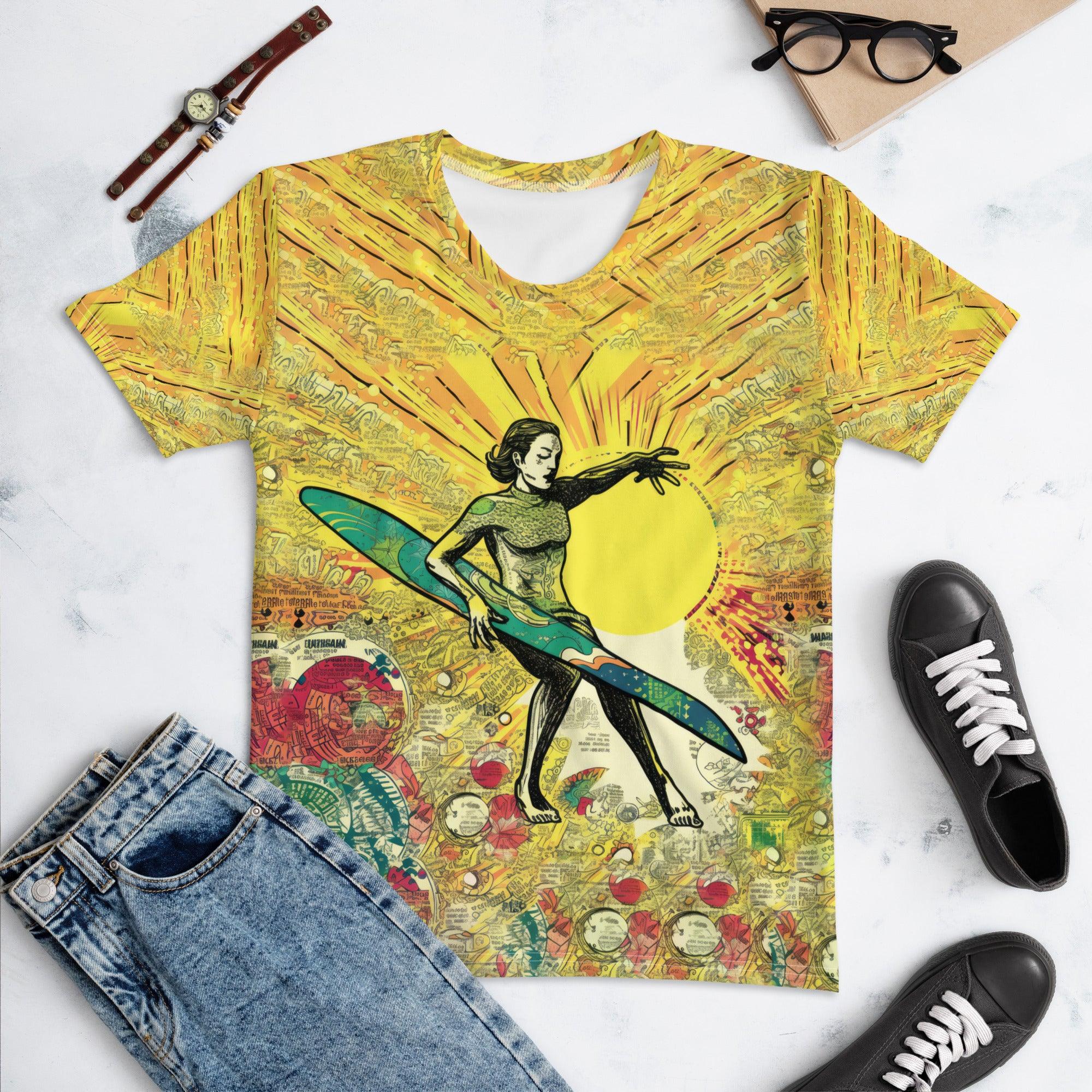 Surfing 1 11 Women's Tee with a chic surf-inspired design for everyday wear.