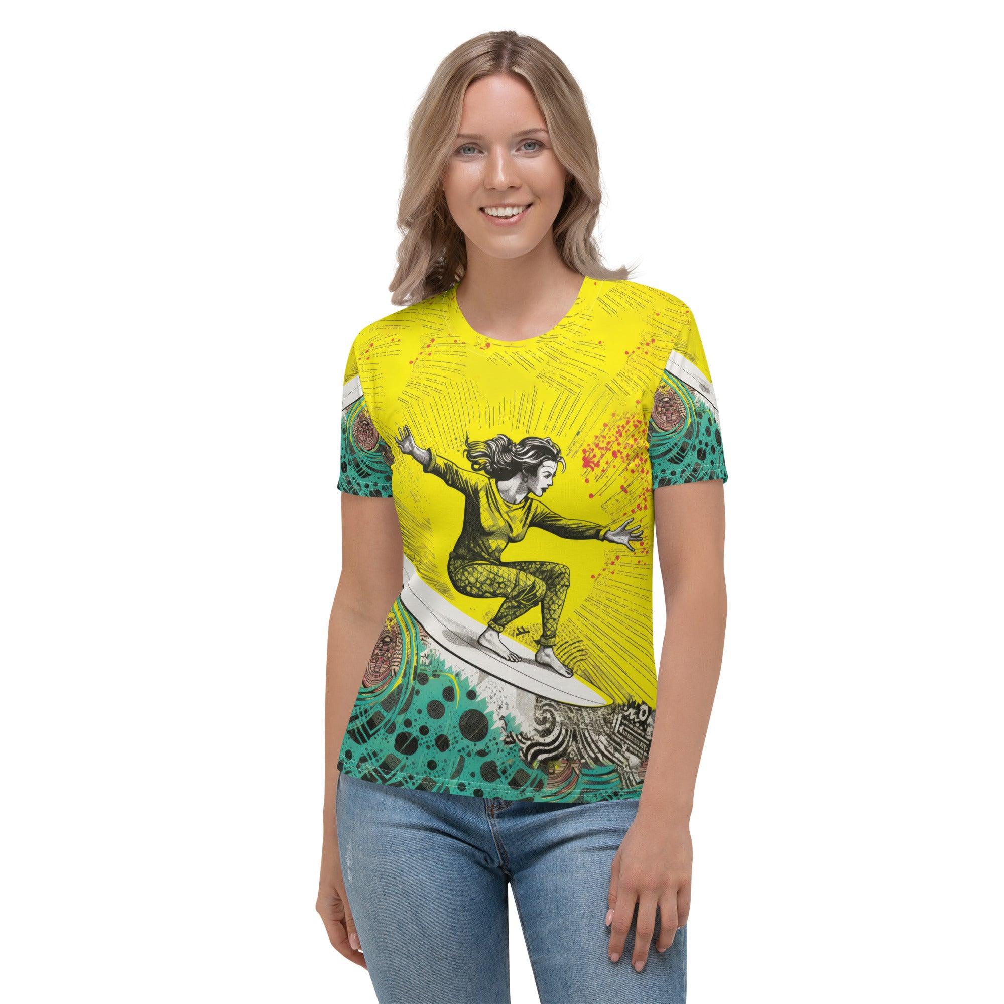 Effortless beach chic with the Surfing 1 10 Women's T-shirt's unique design.