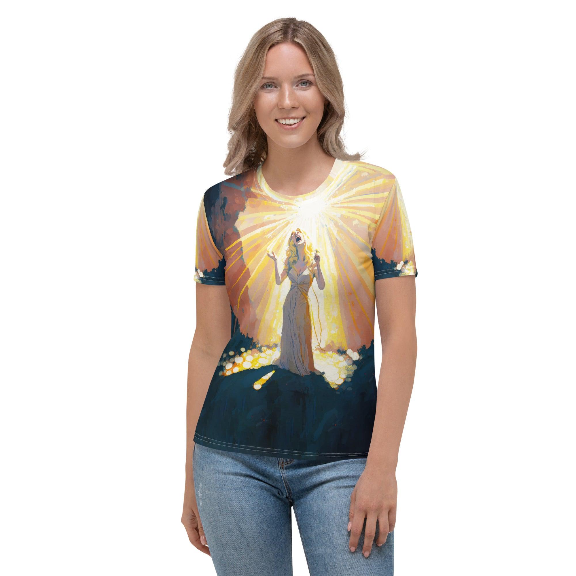 SurArt 71 Women's T-shirt showcasing vibrant artistic design for surf lovers.