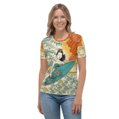 Surfing 1 39 Women's Tee with a splash of ocean vibes.