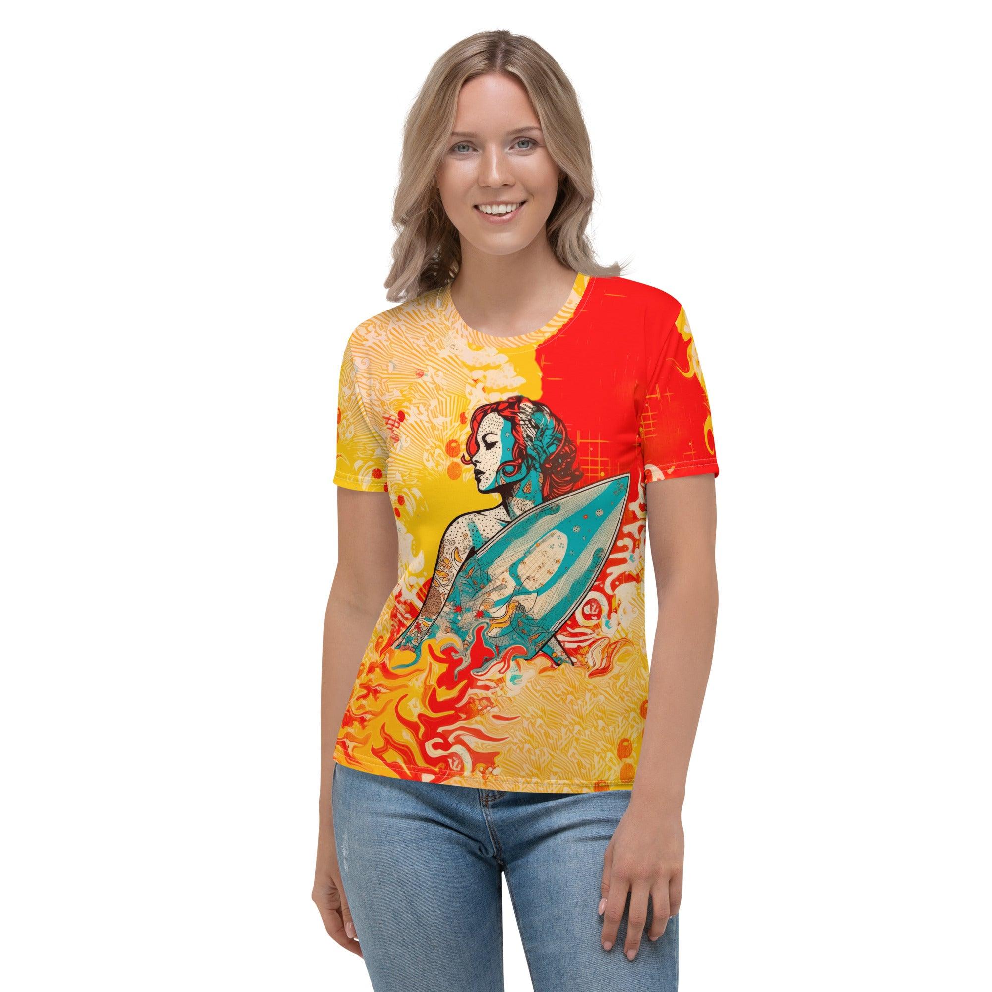 Tropical Surf Dreams Women's Crew Neck T-Shirt Dive Into The Ocean Spirit - Beyond T-shirts