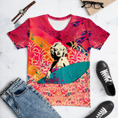 Ocean Rider All-Over Print Women's Crew Neck T-Shirt Embrace The Surfing Lifestyle - Beyond T-shirts