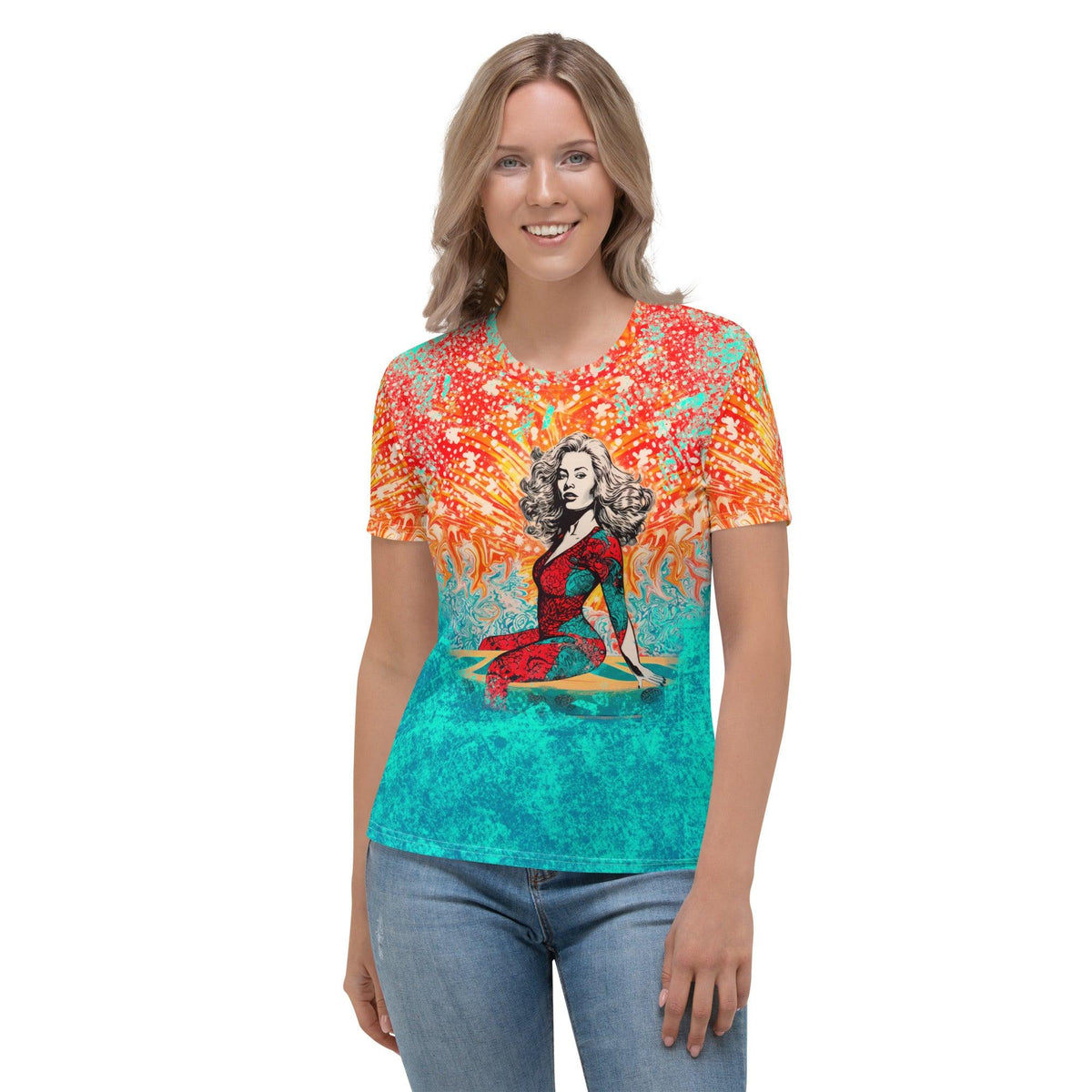 Tropical Dreams All-Over Print Women's Crew Neck T-Shirt Dive Into Paradise - Beyond T-shirts