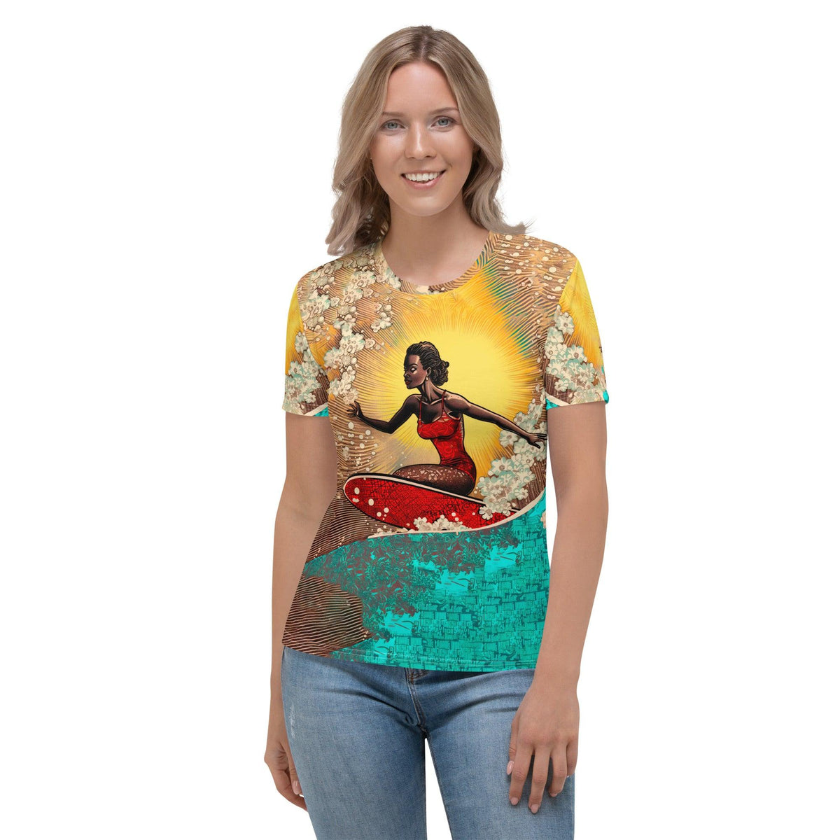 Wave Rider Elegance Women's Crew Neck - Beyond T-shirts