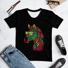 Zebra Dreams Women's All-Over Print Crew Neck T-Shirt - Beyond T-shirts