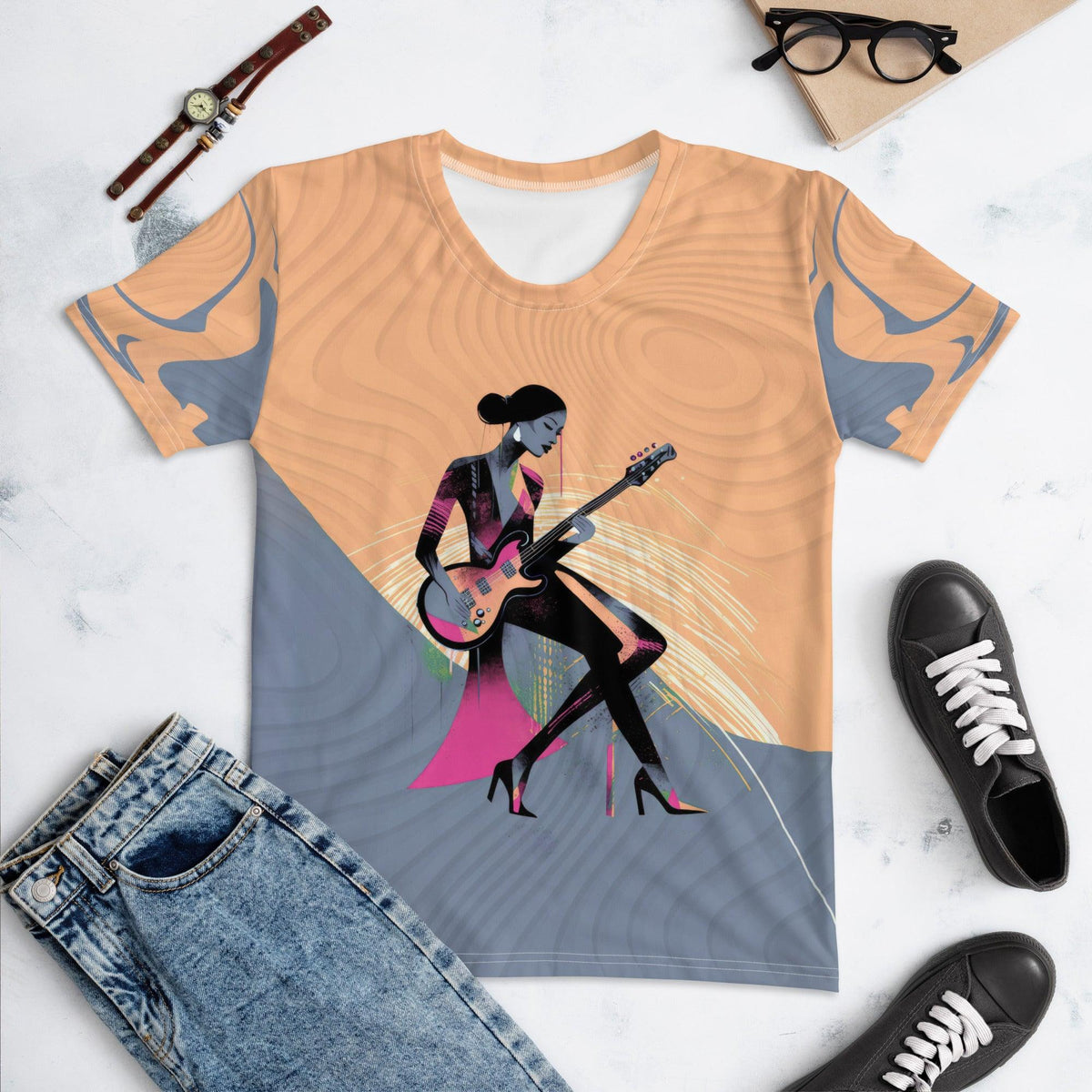 Chic Chorus Women's Fashion Jam Crew Neck T-Shirt - Beyond T-shirts