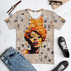 Rhythmic Notes Women's All-Over Print Crew Neck T-Shirt - Beyond T-shirts