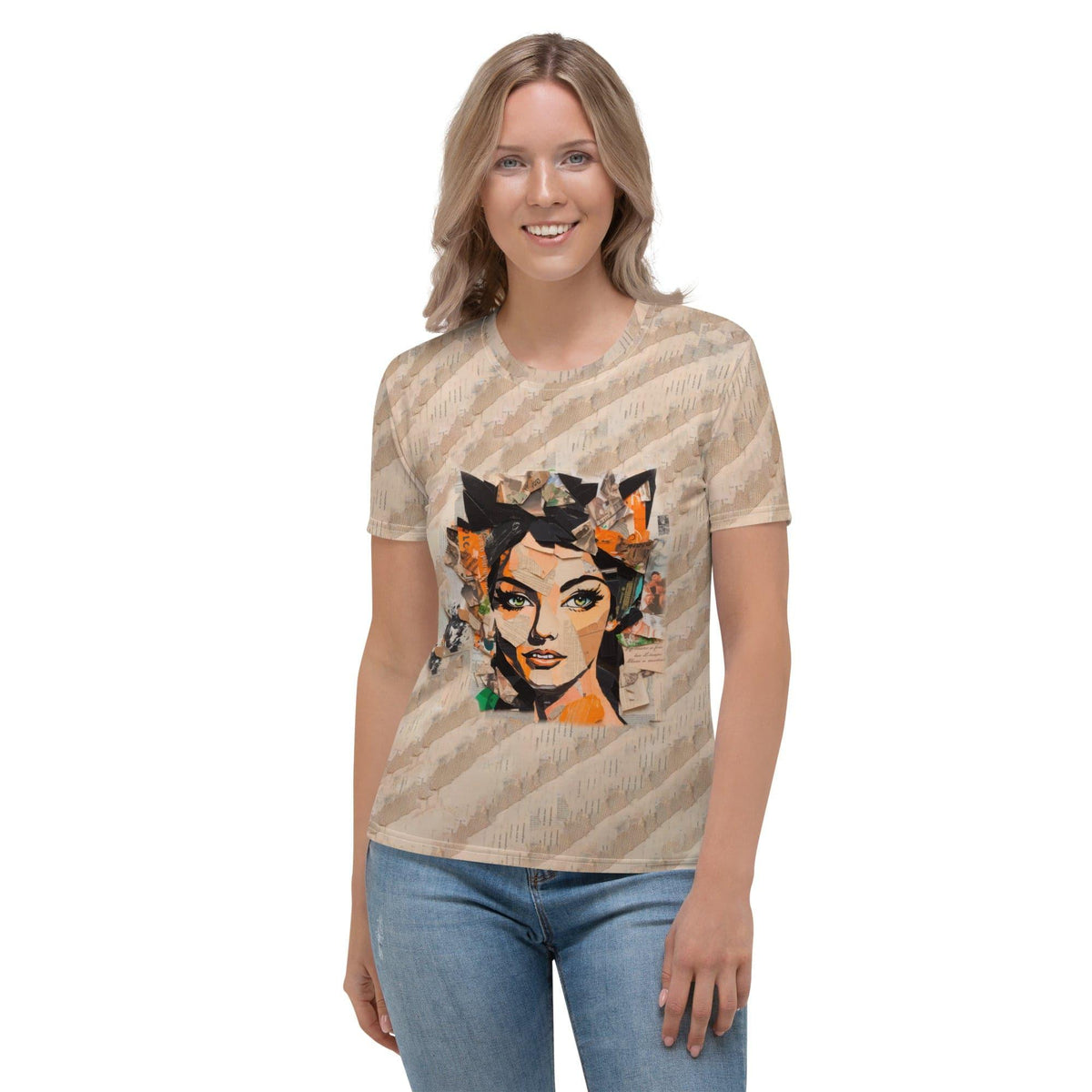 Electric Melodies Women's All-Over Print Crew Neck T-Shirt - Beyond T-shirts