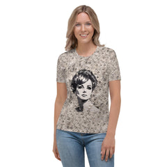 Melodic Echoes Women's All-Over Print Crew Neck T-Shirt - Beyond T-shirts