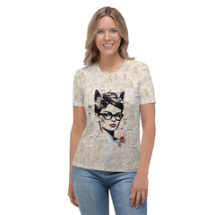 Melodic Canvas Women's All-Over Print Crew Neck T-Shirt - Beyond T-shirts