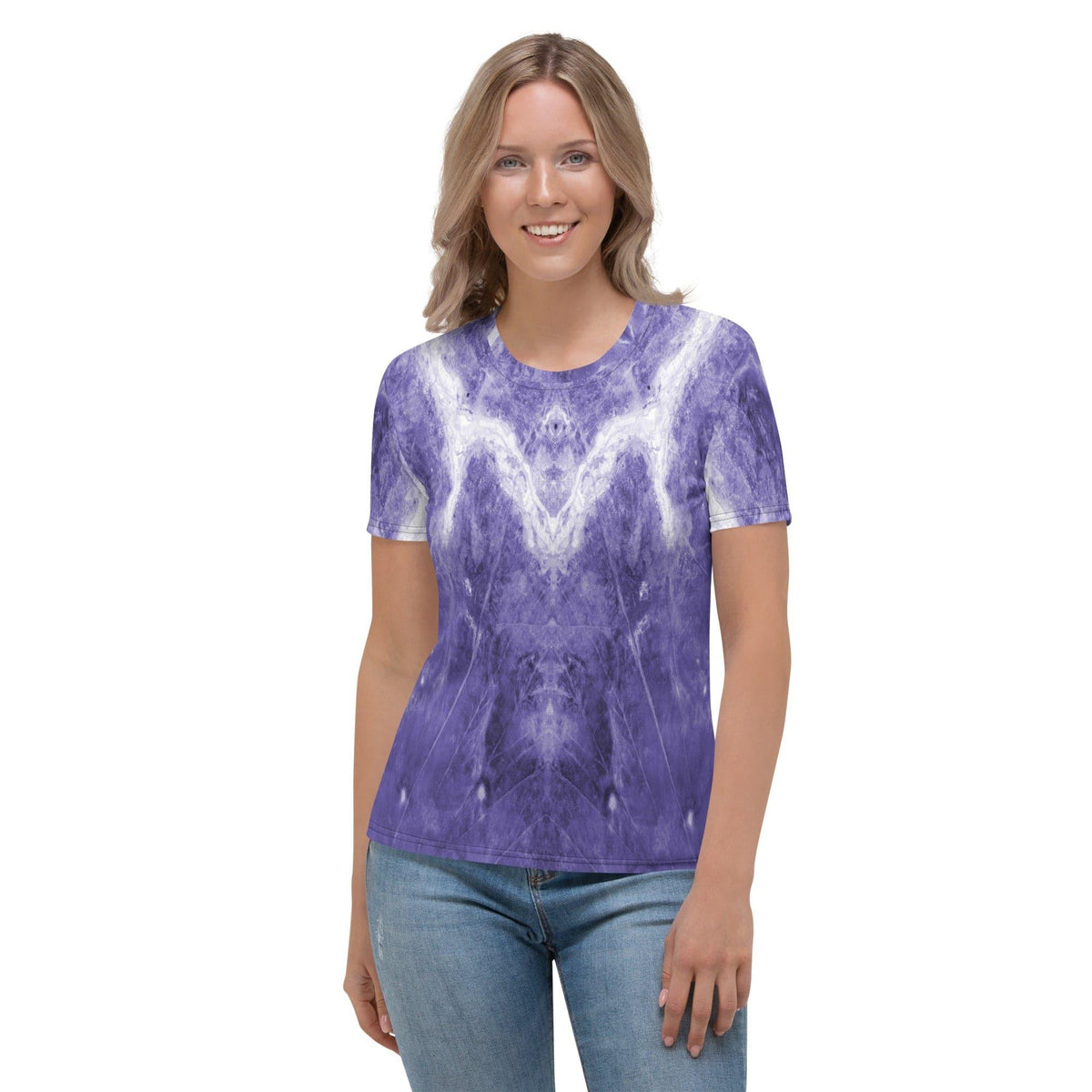 Earth's Symphony Women's All-Over Print Crew Neck Tee - Beyond T-shirts