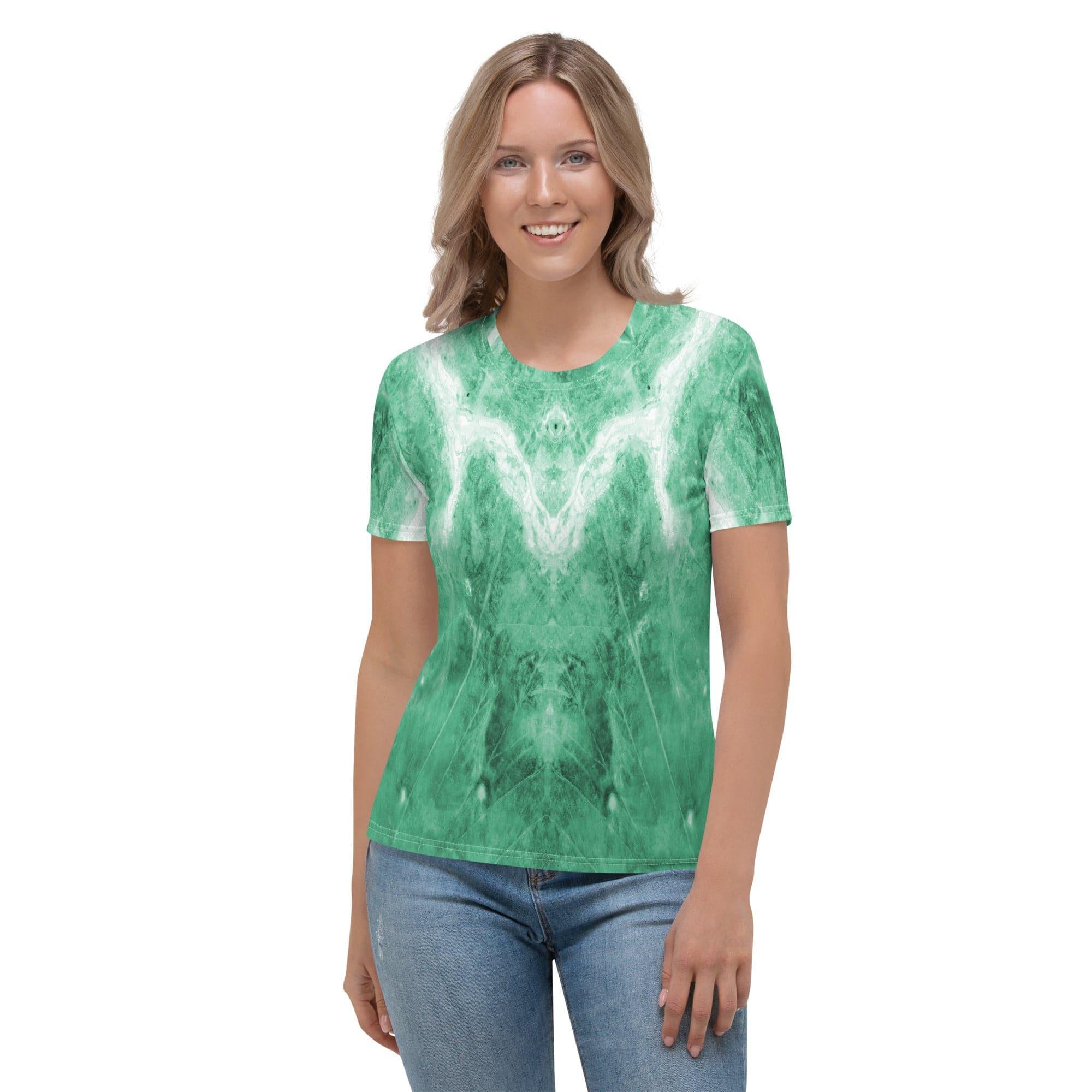 Oceanic Melodies Women's Natural Pattern Crew Neck Shirt - Beyond T-shirts