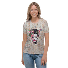 Rhythmic Harmony Women's Music Themed Crew Neck T-Shirt - Beyond T-shirts