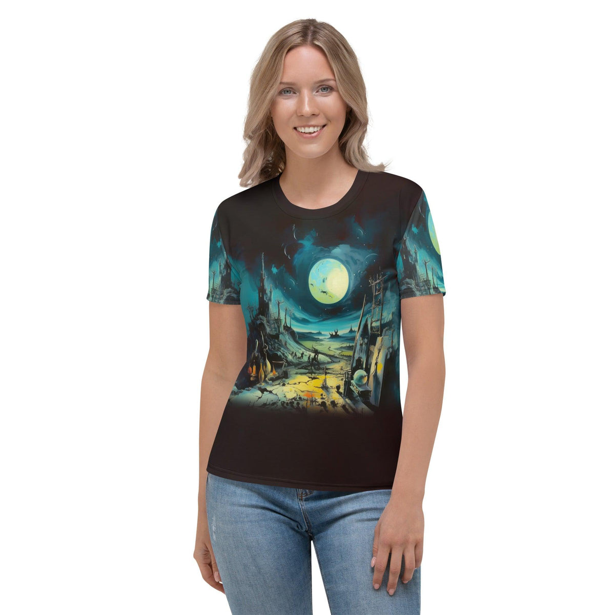 Witchy Vibes Halloween Crew Neck Tee | Enchanting Apparel for Spooky Nights