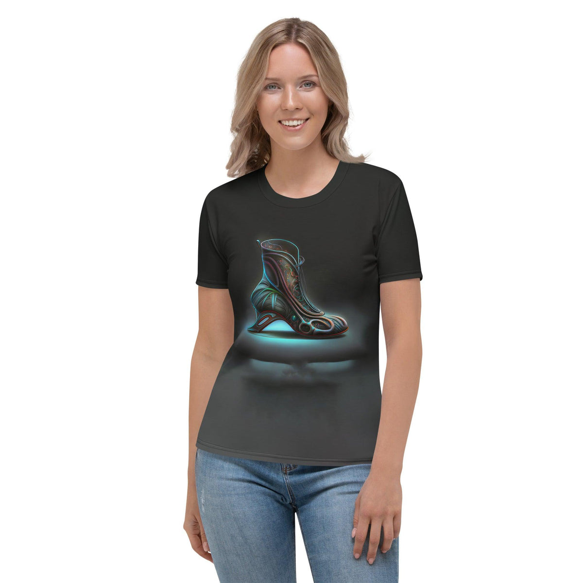 Holographic Horizon Futuristic Shoes Women's All-Over Print Tee - Beyond T-shirts