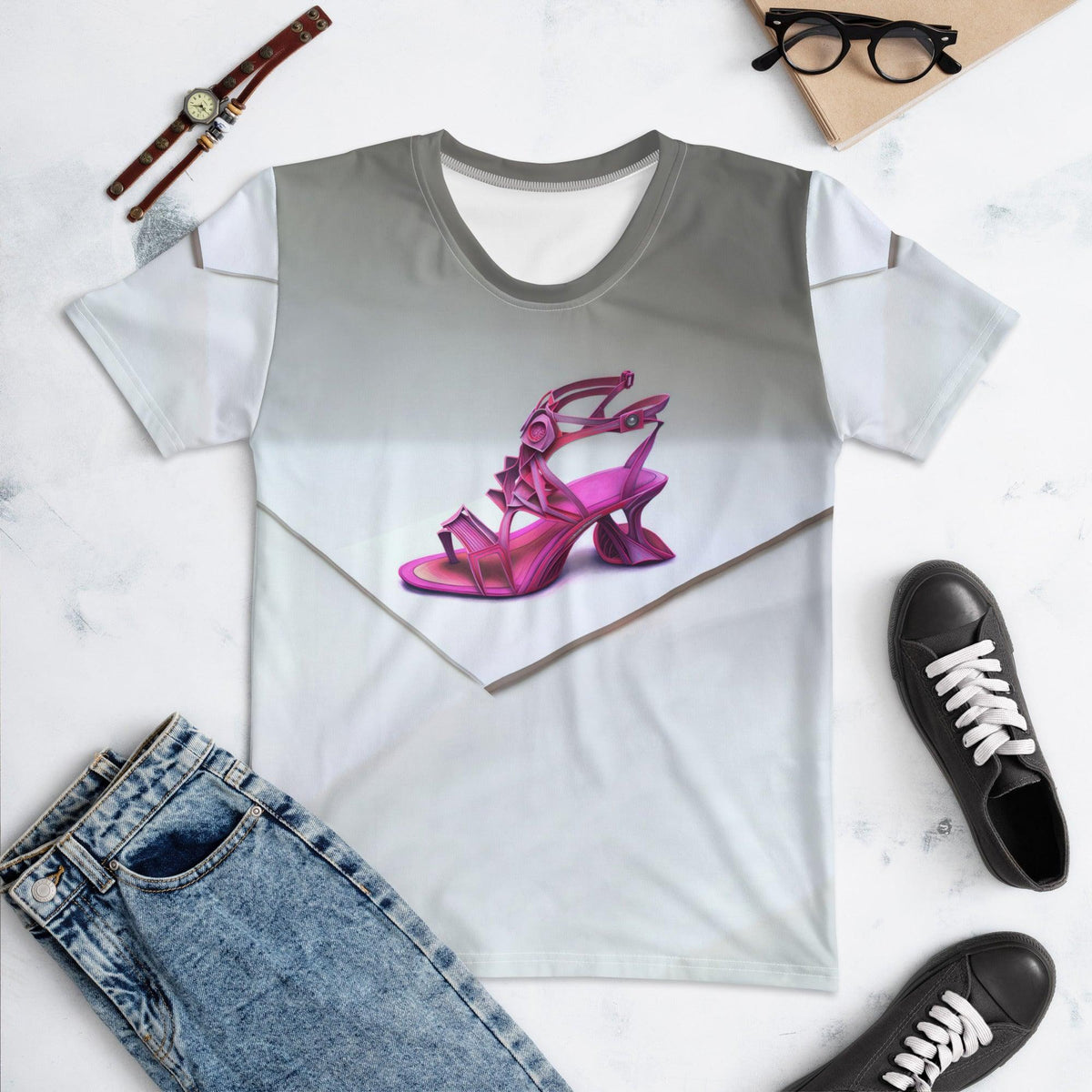 Orbital Glide Futuristic Shoes Women's All-Over Print Tee - Beyond T-shirts