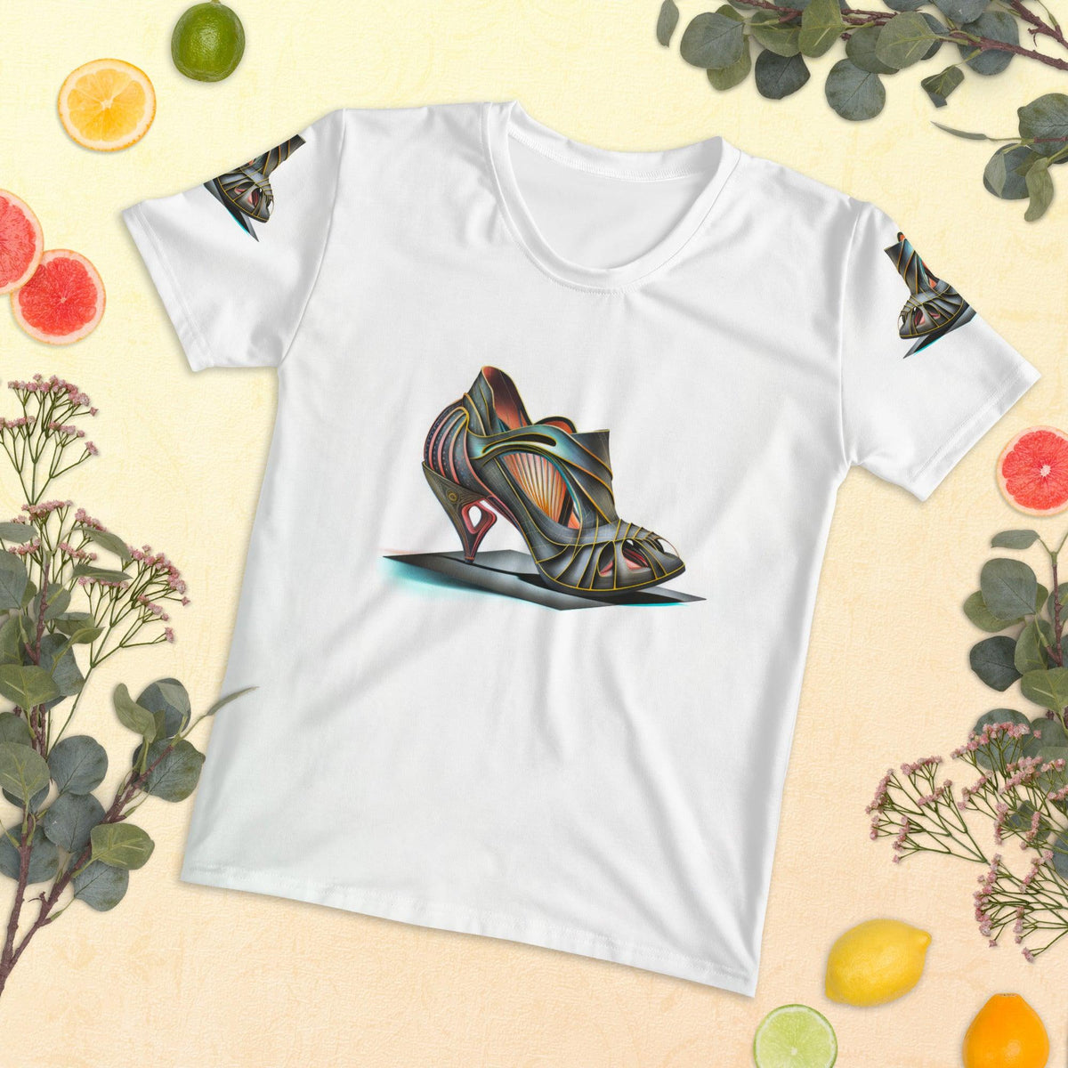 Nebula Stride Futuristic Shoes Women's All-Over Print Tee - Beyond T-shirts