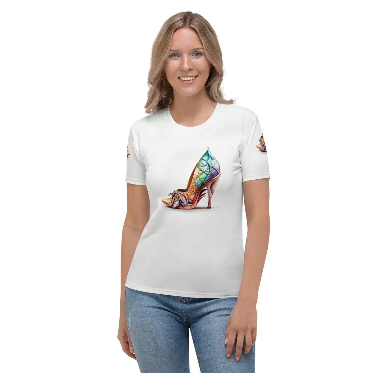 Quantum Elegance Futuristic Shoes Women's All-Over Print Tee - Beyond T-shirts