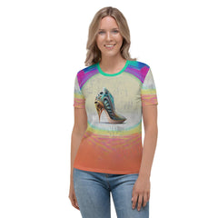 Sonic Stride Futuristic Shoes Women's All-Over Print Tee - Beyond T-shirts