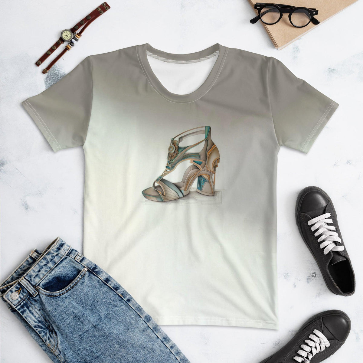 Quantum Mirage Futuristic Shoes Women's All-Over Print Tee - Beyond T-shirts