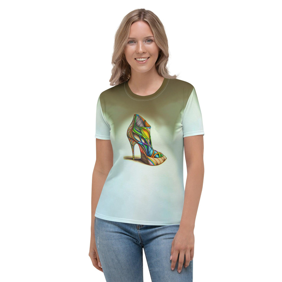 Radiant Nexus Futuristic Shoes Women's All-Over Print T-Shirt - Beyond T-shirts