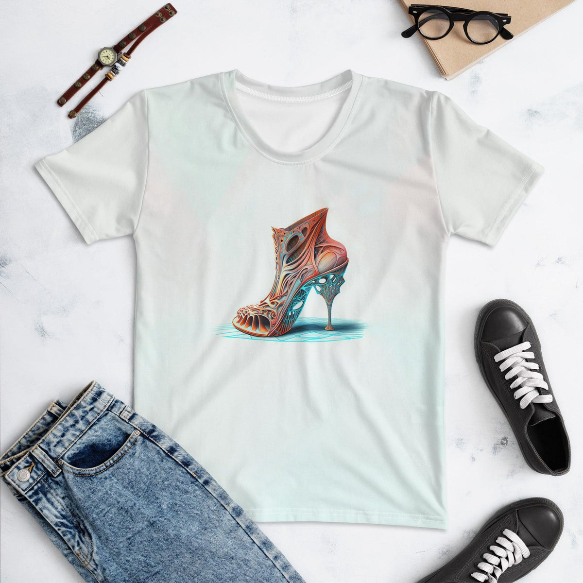 Quantum Chroma Futuristic Shoes Women's All-Over Print T-Shirt - Beyond T-shirts