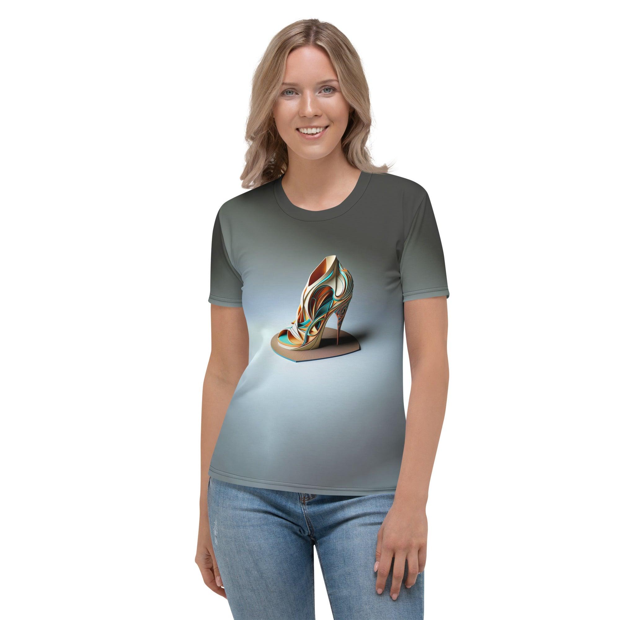 Spectrum Stride Futuristic Shoes Women's All-Over Print Tee - Beyond T-shirts