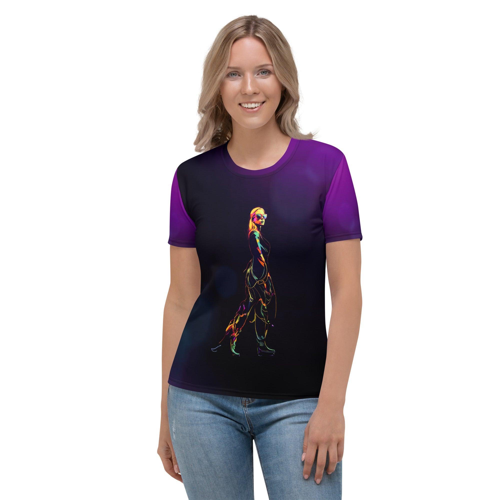 Urban Graffiti Edge Women's All-Over Print Crew Neck T-Shirt - Beyond T-shirts