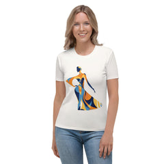 Abstract Artistry Edge Women's All-Over Print Crew Neck T-Shirt - Beyond T-shirts