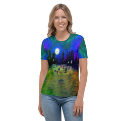 Vampire's Lair Halloween All-Over Print Women's Crew Neck T-Shirt - Beyond T-shirts