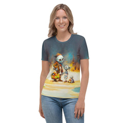 Ghosts And Ghouls All-Over Print Halloween Women's Crew Neck T-Shirt - Beyond T-shirts