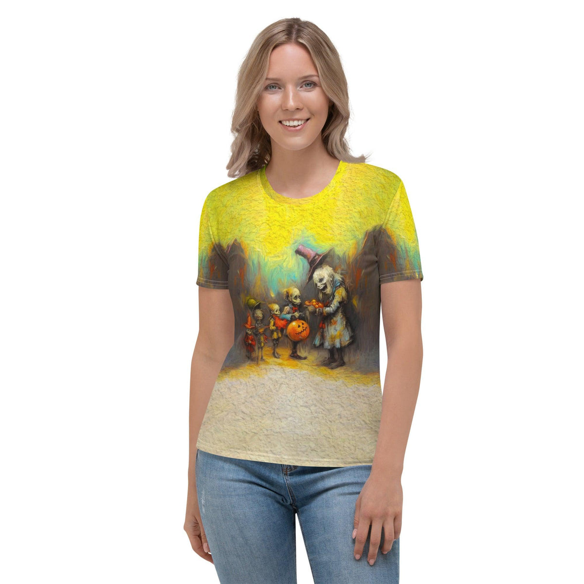 Witchy Wonders Halloween Women's Crew Neck T-Shirt - Beyond T-shirts