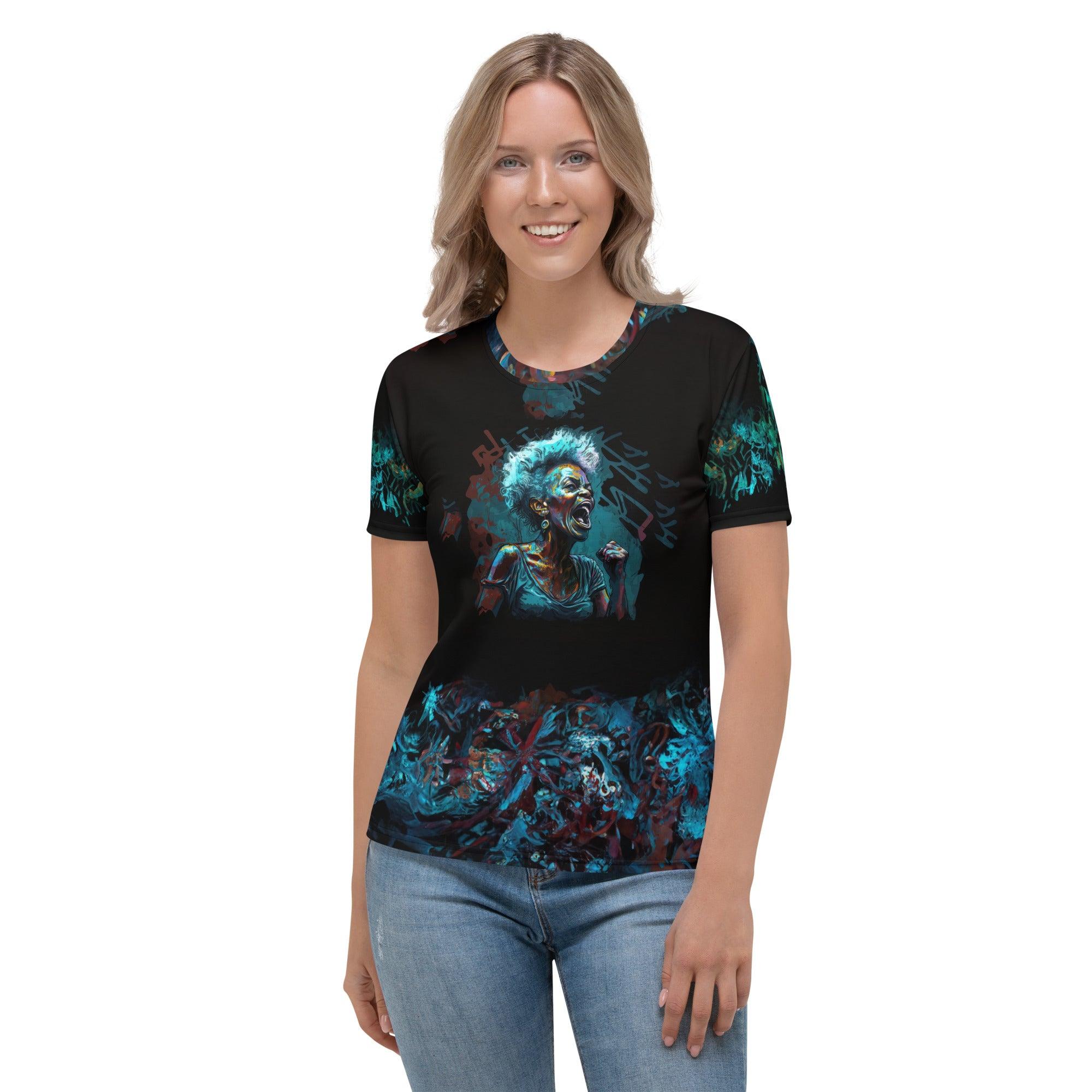 Graffiti Beats All-Over Print Women's Crew Neck T-Shirt - Beyond T-shirts