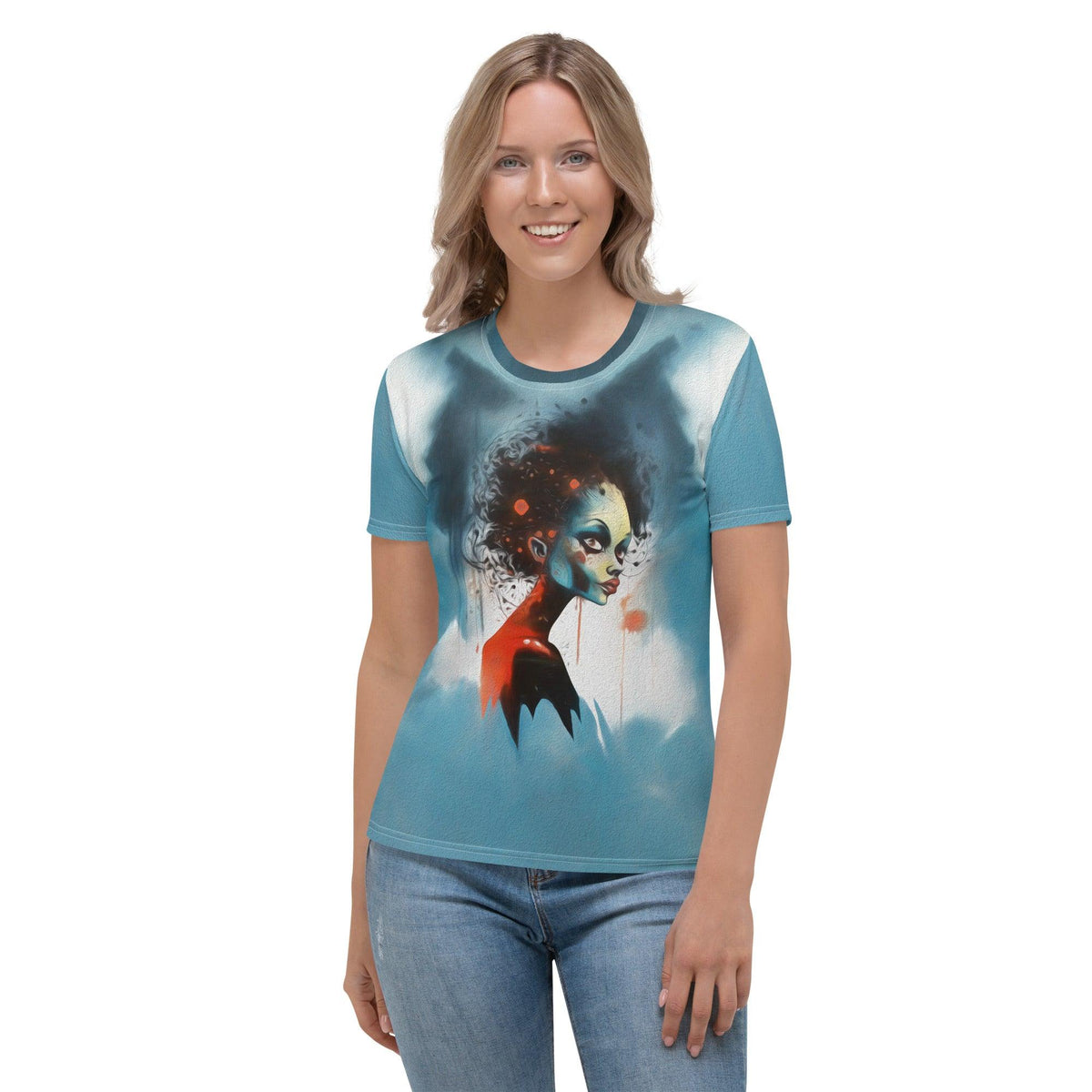 Jack-O'-Lantern Glow All-Over Print Women's Crew Neck T-Shirt - Beyond T-shirts