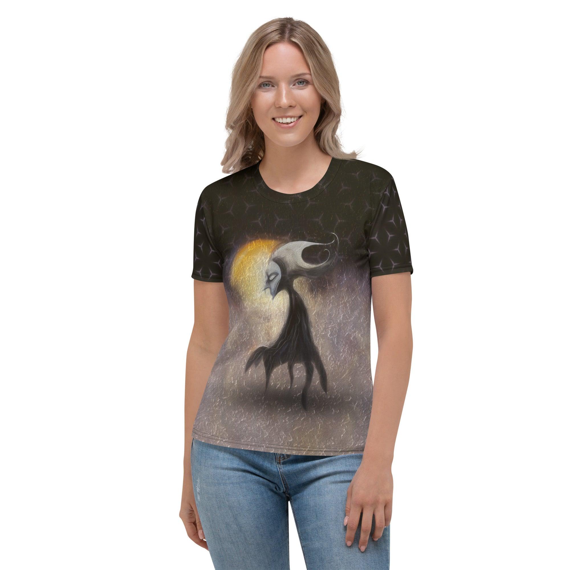 Full Moon Madness All-Over Print Women's Crew Neck T-Shirt - Beyond T-shirts