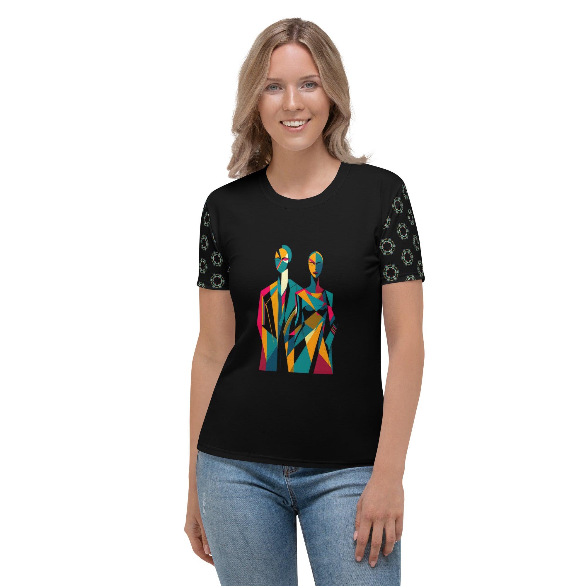 Contemporary Canvas All-Over Print Women's Crew Neck T-Shirt - Beyond T-shirts