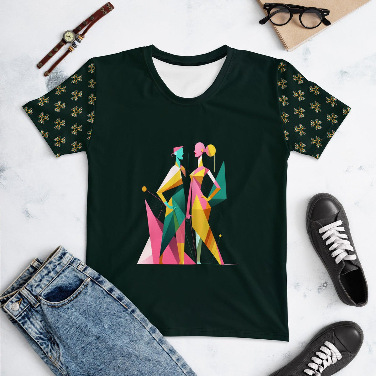 Whimsical Watercolors All-Over Print Women's Crew Neck T-Shirt - Beyond T-shirts