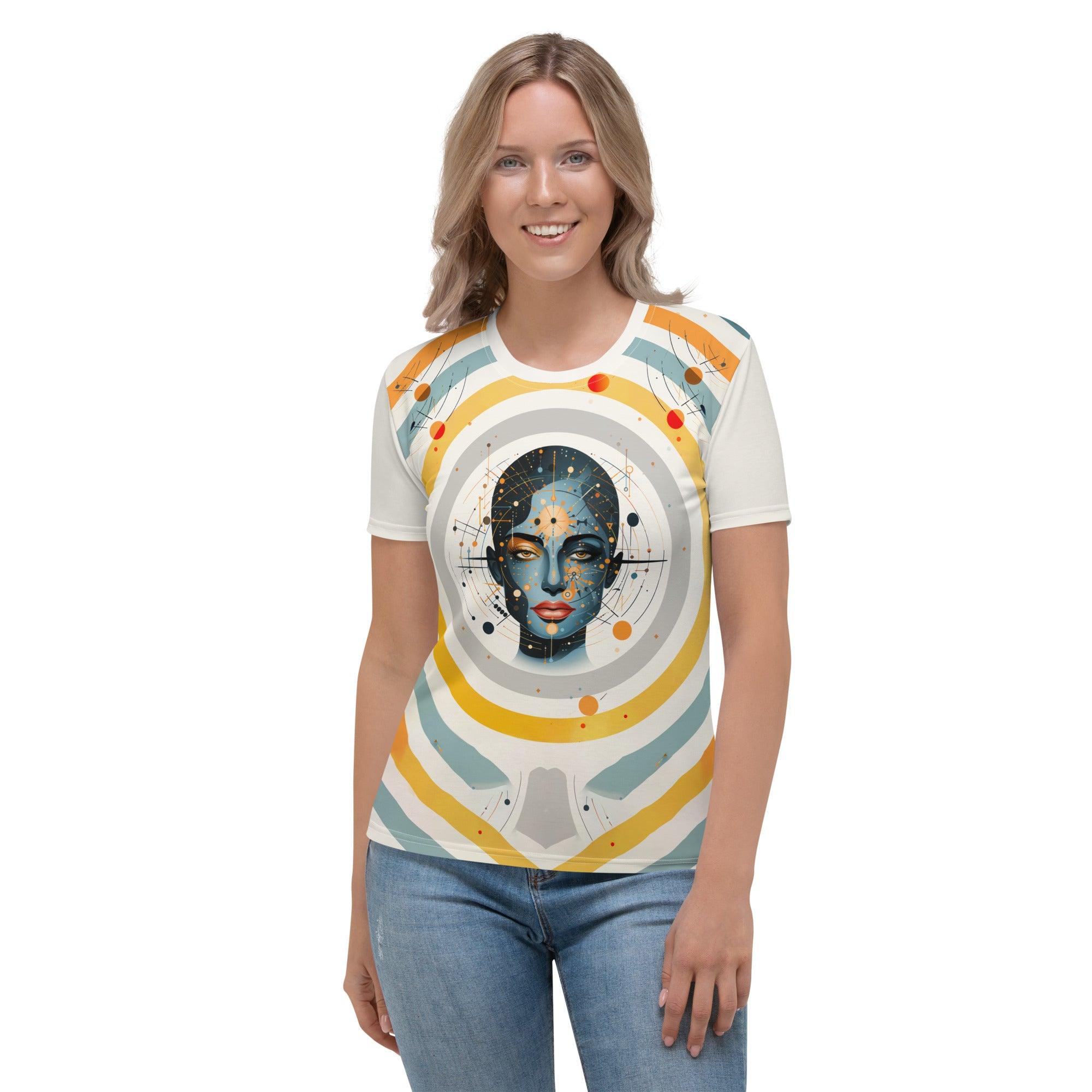 Elegance in Abstraction: Abstract Women Painting Crew Neck - Beyond T-shirts