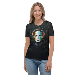 Elegance in Abstraction: Women's Art Crew Neck - Beyond T-shirts